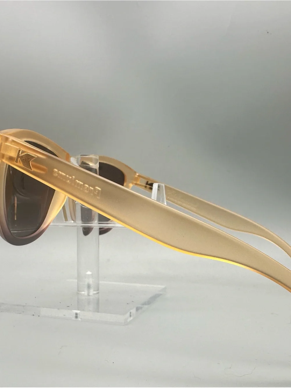 Knockaround Premiums Sunglasses Frosted Peach Purple Gradient Rose Gold Mirror